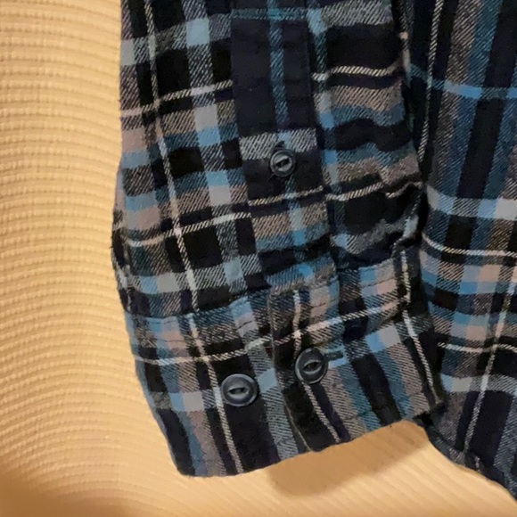 Weatherproof Blue Black Plaid L/S Button Down Shirt - Picture 7 of 7